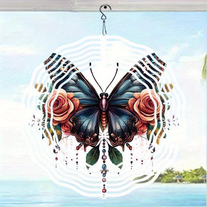 10 Inch Hanging Wind Spinner with 360 Degree Hook for Balcony Garden Decor Spring Summer Outdoor Decoration