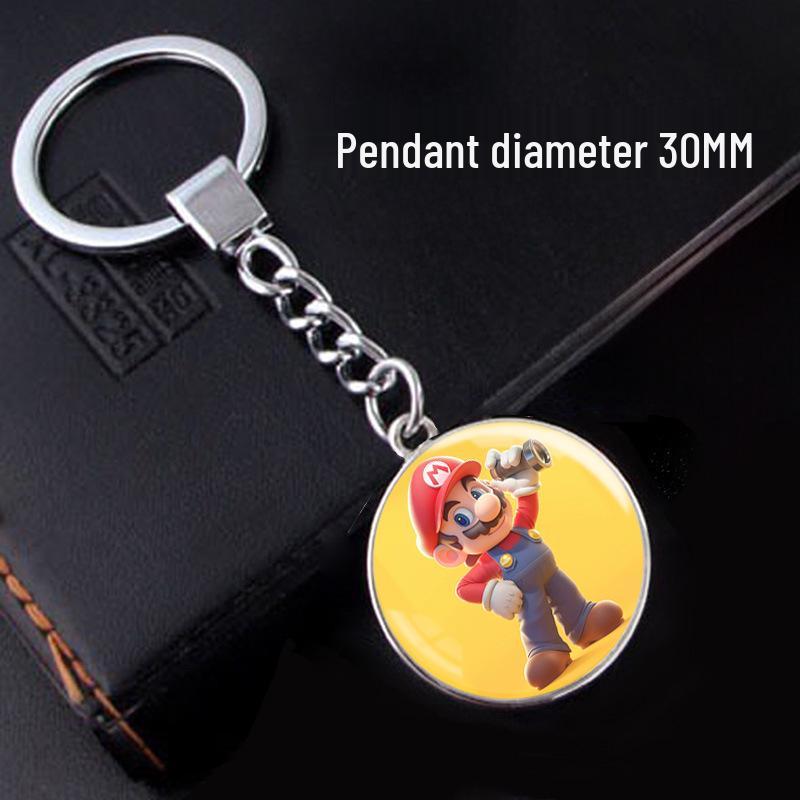 Mario Time Gem Keychain: Double-Sided Pendant Gift