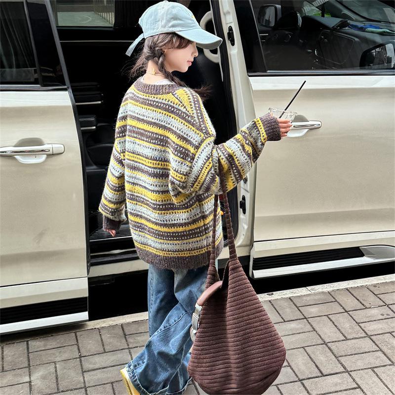 2025 New Girls' Korean Style Knitted Sweater - Versatile Autumn/Winter Children's Fashion Top