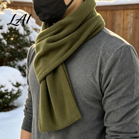 Outdoor Cycling Neck Cover Unisex Polar Fleece Scarf for Winter Warmth Thickened Soft Warmer Lightweight Winter Accessories with Cross-Interleaving