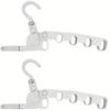 1Pc Five Holes Clothes Hanger Folding Thickened Household Mobile Telescopic Hanger Multifunctional Travel Clothes Drying Rack