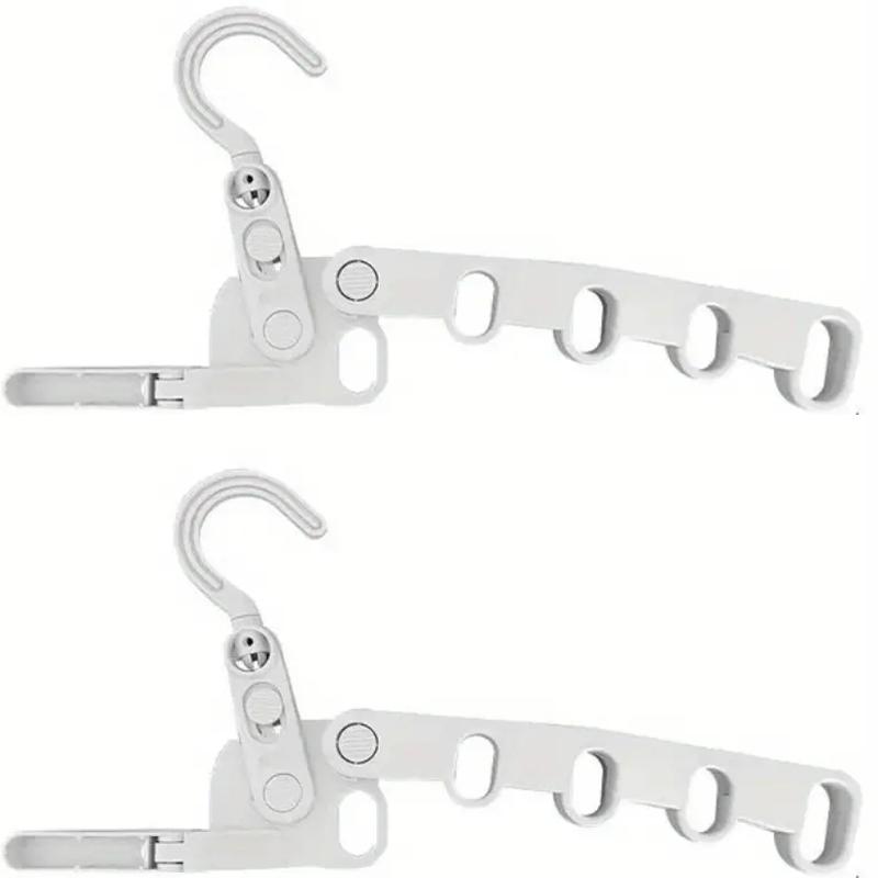 1Pc Five Holes Clothes Hanger Folding Thickened Household Mobile Telescopic Hanger Multifunctional Travel Clothes Drying Rack