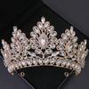 Luxury Crystal Wedding Crown Baroque Rhinestone Bride Tiara Headwear Queen Diadem Banquet Birthday Wedding Accessories