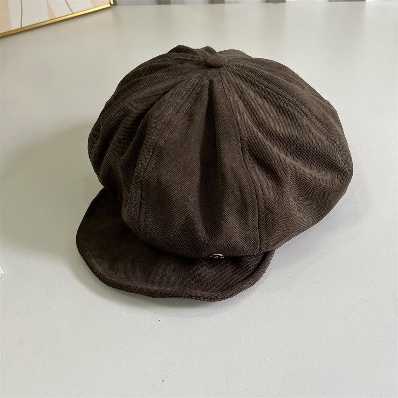 Autumn New Big Head Circumference Cloud Star Anise Beret Women's Casual Versatile Face Small Cap