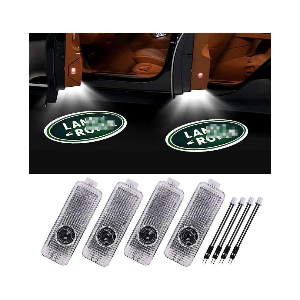4 Piezas de Luces LED con Logo para Puerta de Coche para Land Rover, Proyector Inalámbrico 3D de Bienvenida, Sombra Fantasma Li