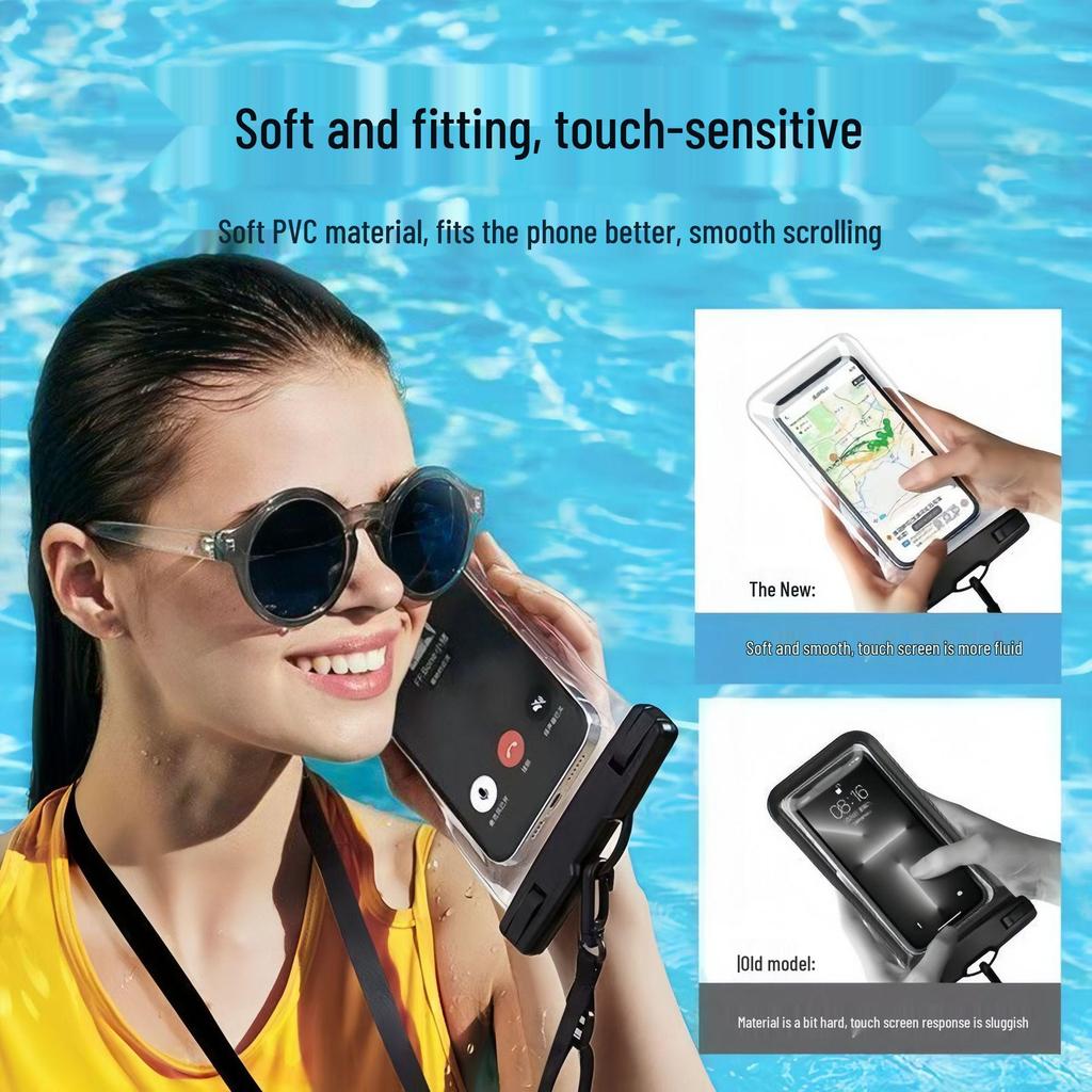 Universelle wasserdichte Handyhülle mit Touchscreen und Umhängeband - Tauchen, Schwimmen, Staubdichtschutz