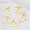 18K Gold Platinierte Blumen-/Herz-/Pentagramm-/Schmetterlingsform Toggle-Verschlüsse Für Schmuck, Messing Verbindungsverschlüsse, DIY Schmuckzubehör