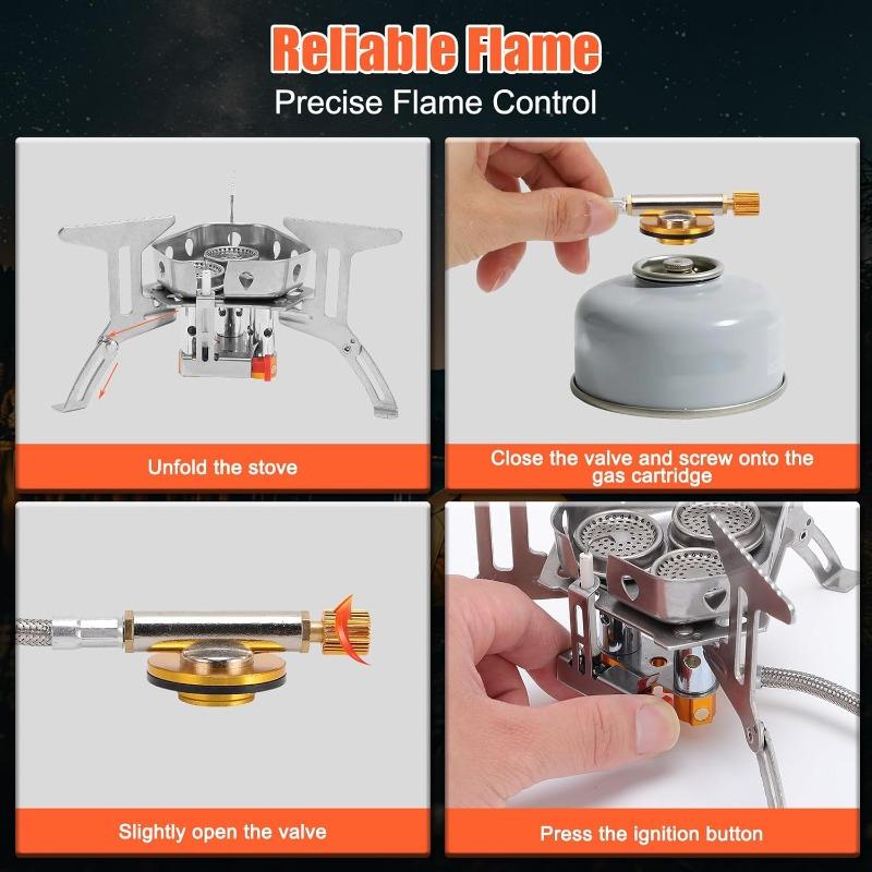 Mini Big Power Camping Gas Stove Portable Heater Outdoor Burner Cooker Picnic BBQ Cookware Tourist Backpacking Hiking Equipment