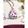 Patchwork print bikini split three-piece set with a high waist and conservative belly cover to show slim and individual