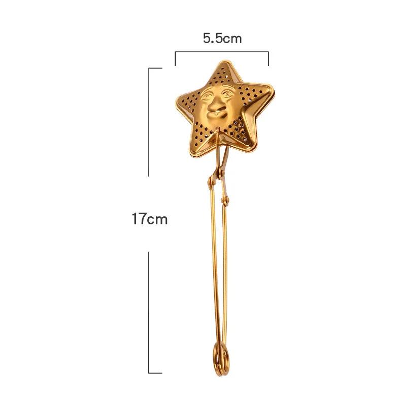 Stainless Steel Star Shell Heart Shape Tea Infuser Loose Leaf Tea Locking Teaspoon Mesh Filter Tea Strainer Kirchen Tool Set