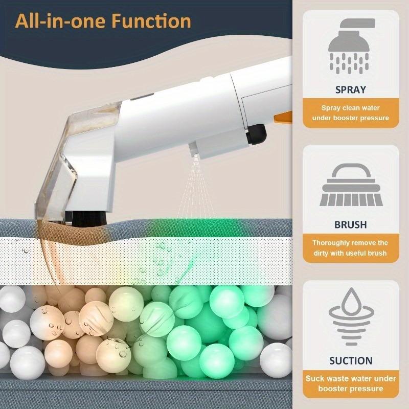 450W Handheld Carpet Cleaner 15Kpa Multi Functional Vacuum Cleaner Wet Fabric Carpet Sofa Cleaning Machine