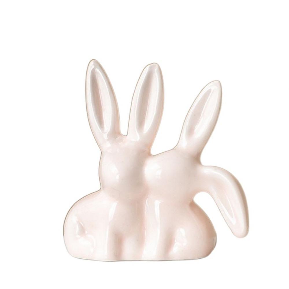 Unique Aesthetic Kiss Couple Bunny Figurine Handicraft Easter Rabbit Ornament  Home Decoration