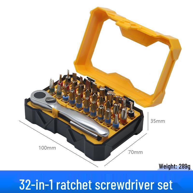 24-in-1 Multifunctional Ratchet Screwdriver Set: Strong Magnetic Phillips & Flat Head Bits for Household Use