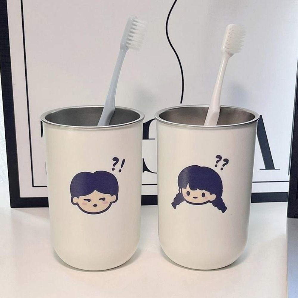 Simple Style Couple Toothbrush Cup Cartoon Rinse Cup Thick Mouthwash Cup  Gift