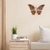 1 Pcs Butterfly Shape Fiber Wall Mirror with Acrylic Golden Aesthetic Frame with Hook for Hanging On Walls