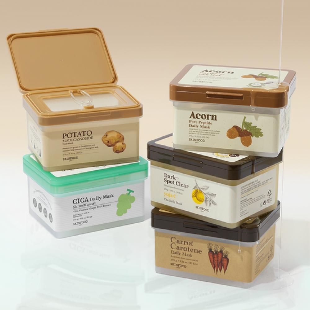 

Skinfood [5-хвилинний набір масок] Щоденна маска Skinfood 30 аркушів Виберіть 1 з 5 видів [новий заспокійливий бар єр] Щоденна маска Shine Muscat
