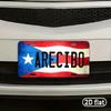 Vintage Puerto Rico Flag Arecibo License Plate Frame, Waterproof Aluminum Retro Car Tag Cover