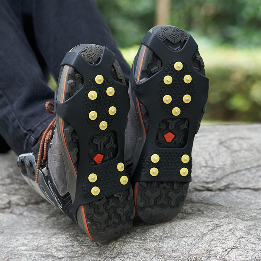 1 Paar 10 Zähne Schnee Eis Kralle Klettern Anti-Rutsch Eisgriffe Schuhspikes Steigeisen Stollen SportSchuh Abdeckung für Gehen Wanderschuhe