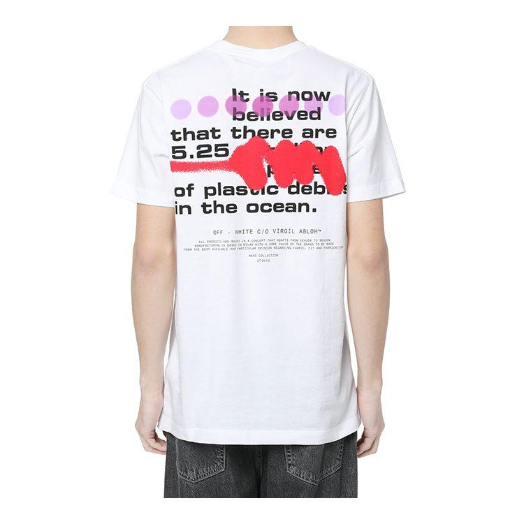OFF WHITE SS20 T Shirts Men's White Crew Neck Moderate Straight Fit OMAA027S201850060188
