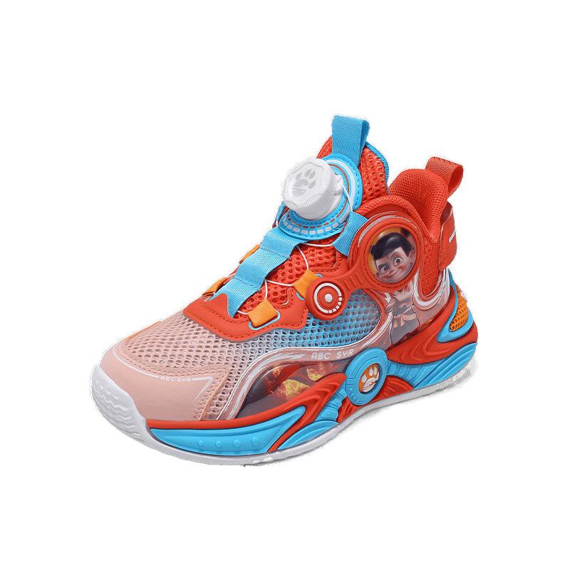 Nezha classmate children's basketball shoes summer new boys' single net hollow sports shoes medium and older children's breathable travel shoes