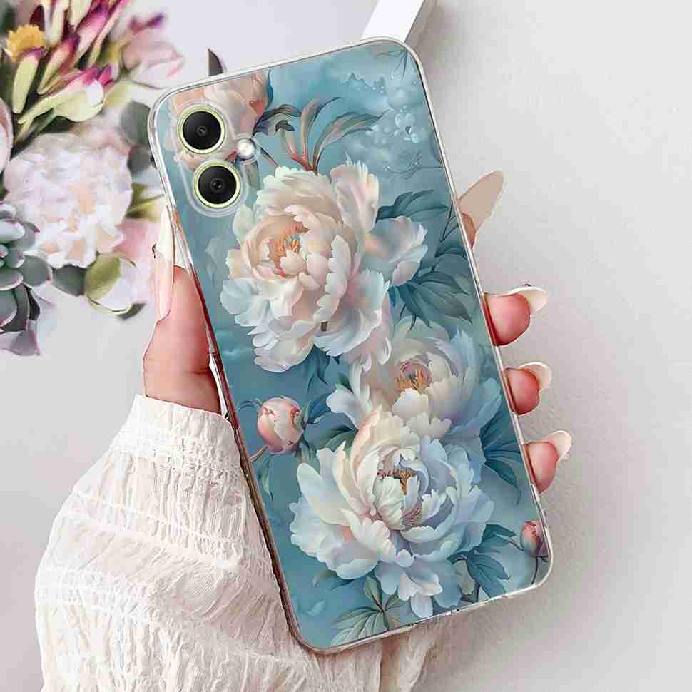 For Samsung Galaxy A05 4G SM-A055F Case Fashion Painted Soft Silicone Cover For Samsung A 05 A05s 4G SM-A057F Flower Phone Shell