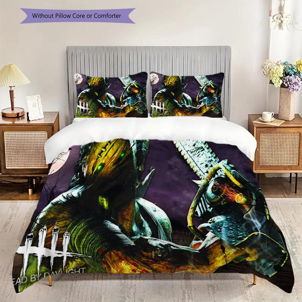 Chainsaw Horror Bedding (1 * duvet cover + 2 * pillowcase, without core) 2D Flat Soft and comfortable Bedding set Christmas birthday gift