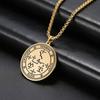 Dawapara Archangels Samael Seals Pendant The Son of Zacharias In The Desert Vintage Amulet Men Necklace Stainless Steel