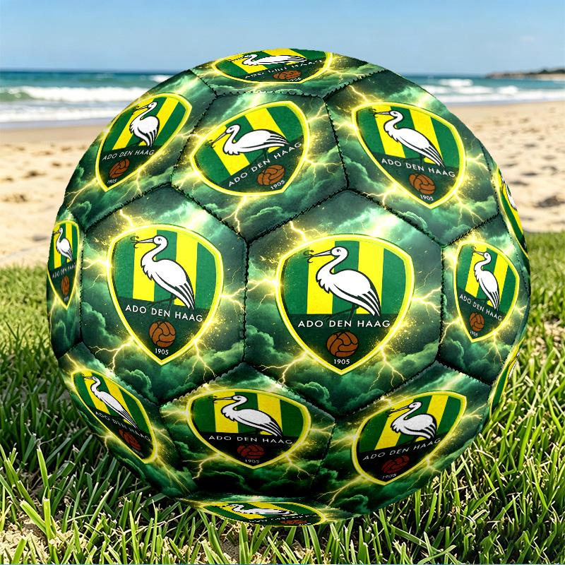 ADO Den Haag Print Size 5 Soccer Ball, PU Wear Resistant Football for Match Training and Daily Practice, Birthday Gift for Soccer Fans
