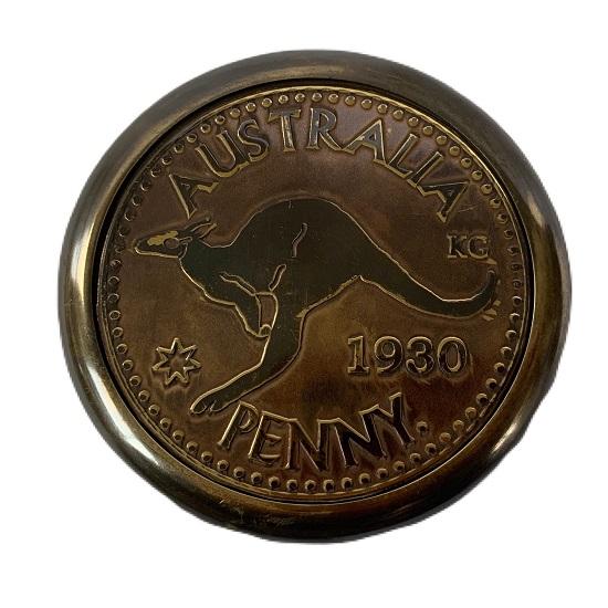 

Латунный компас Австралийский пенни 1930 Морской Пиратский Стимпанк - Старая Репродукция