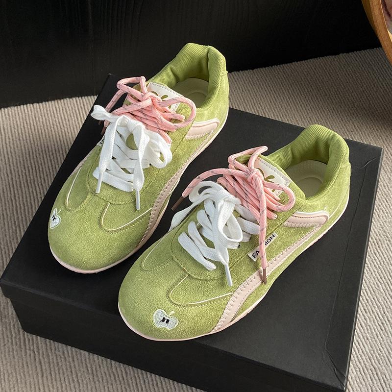 

Красные немецкие тренировочные кроссовки женские 2025 новая весна универсальные спортивные повседневные туфли ретро гоночные туфли на мягкой подошве кроссовки Форреста Гампа 40 зелёный