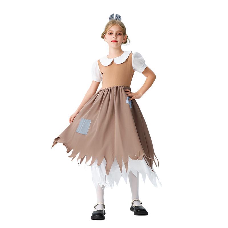 Halloween Children's Costume Snow White Pastoral Manor Farm Maid Dress Civilian Dress