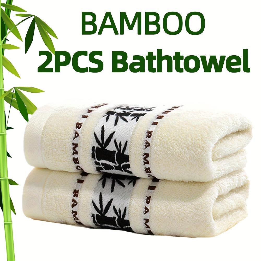 

2 шт./набор Банные полотенца из бамбукового волокна с изысканным дизайном бамбукового зерна Мягкие Быстросохнущие Высоко впитывающие Легкие Банные полотенца 70x140cm