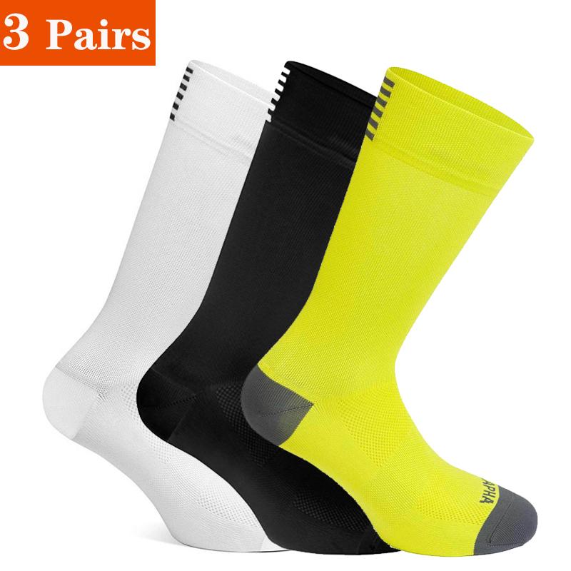 3 Pairs Men Cycling Socks Sports High Quality Breathable Road Bicycle Socks Men Women Outdoor Gym Running Racing Cycling Socks