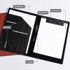 PU Leather Contract Document Clip With Card Holder Writing Pad A4 File Folder Clipboard  Business