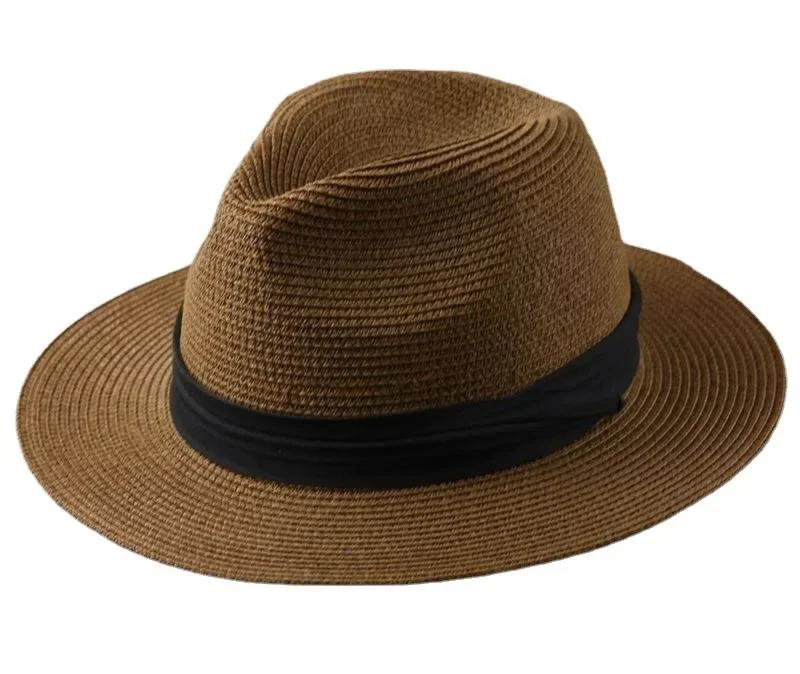 Taglia Larga XL 61-64 cm Cappelli Panama Uomo Donna Spiaggia Cappello di Paglia a Tesa Larga Cappello Estivo da Sole da Donna Taglia Larga Cappello Fedora 55-57 cm 58-60 cm