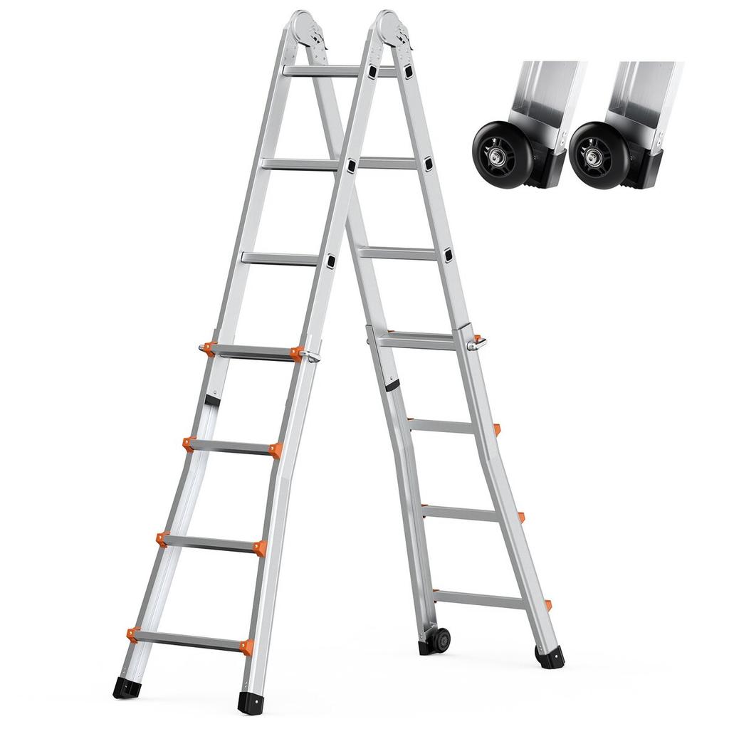 Telescoping Ladder A Frame 15 FT Extension Multi-Function for Homework