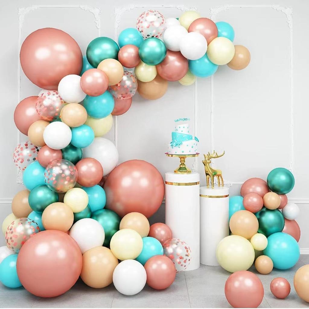 Rose Gold Combo Balloon Arch Wreath Set Birthday Wedding Graduation Bachelor Baby Shower Party Set