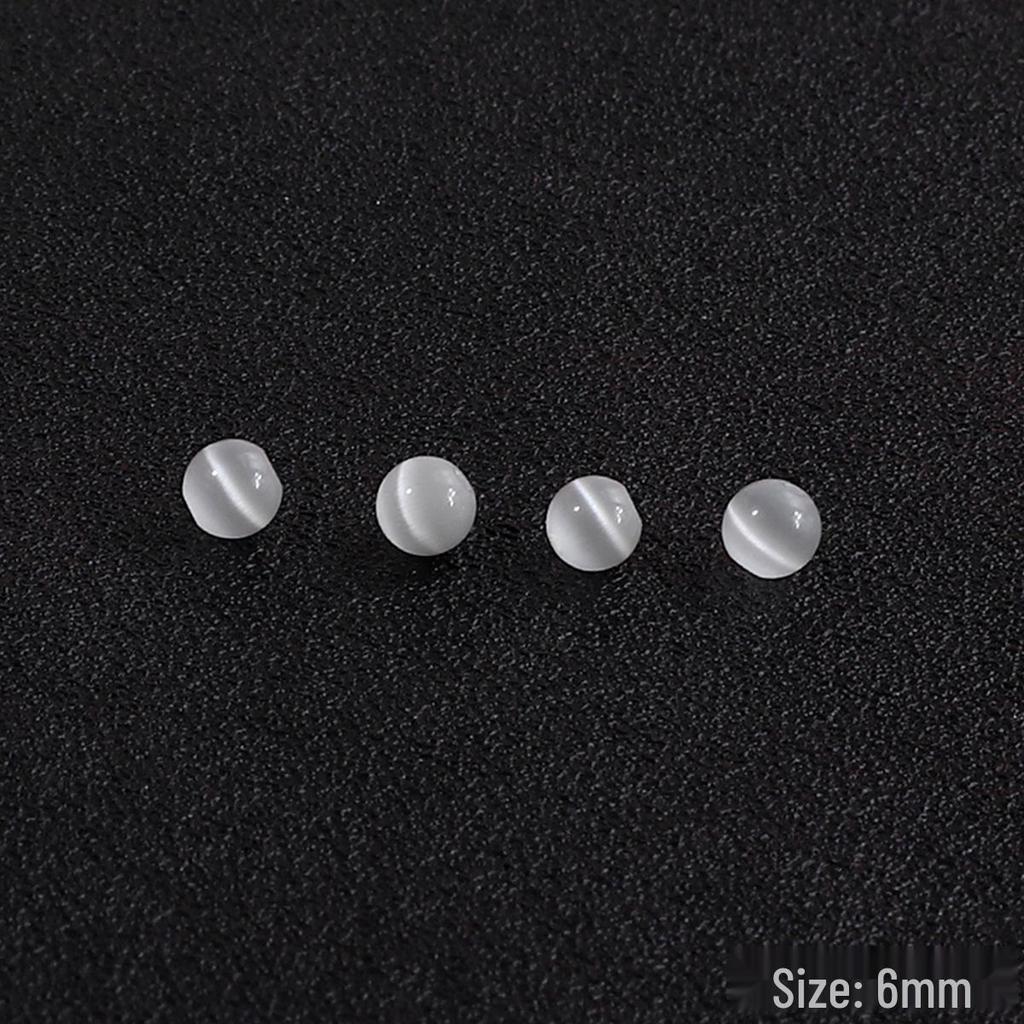 Weiße Katzenaugenstein lose Perlen (4-12MM) für DIY Armband, Halskette, Haarnadel, Ohrringe