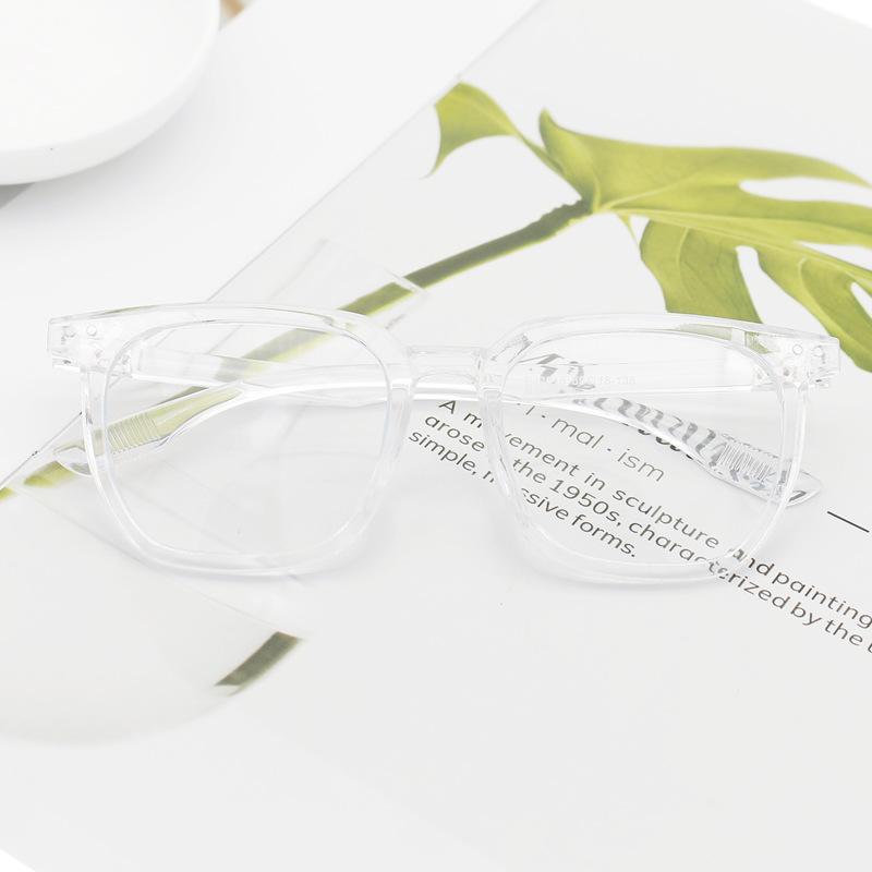 Anti-Blue Light Transparent Black Frame Large Square Frame Plain Glasses прозрачный