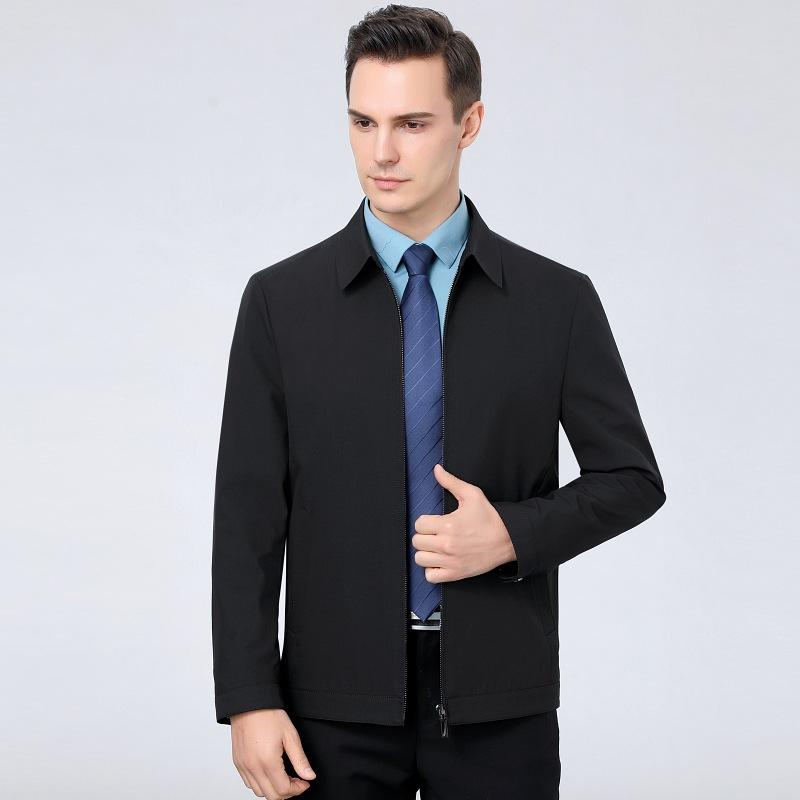 

Мужская форменная куртка с лацканами для государственных служащих, мужская весенняя новая деловая куртка для пап среднего возраста, не требующая глажки 200
