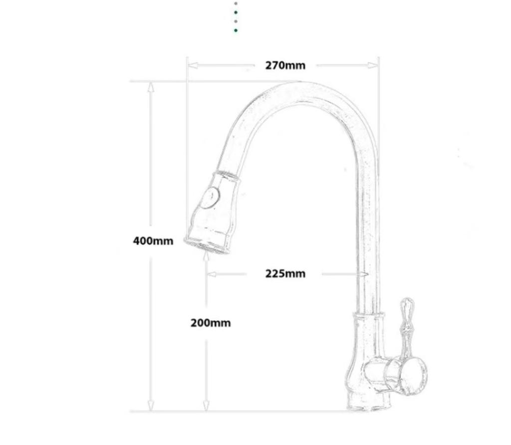 Antique Brass Kitchen Faucet Pull Out Spout Kitchen Faucet Black Single Hole Swivel Hot Cold Water Kitchen Mixer Tap Gold