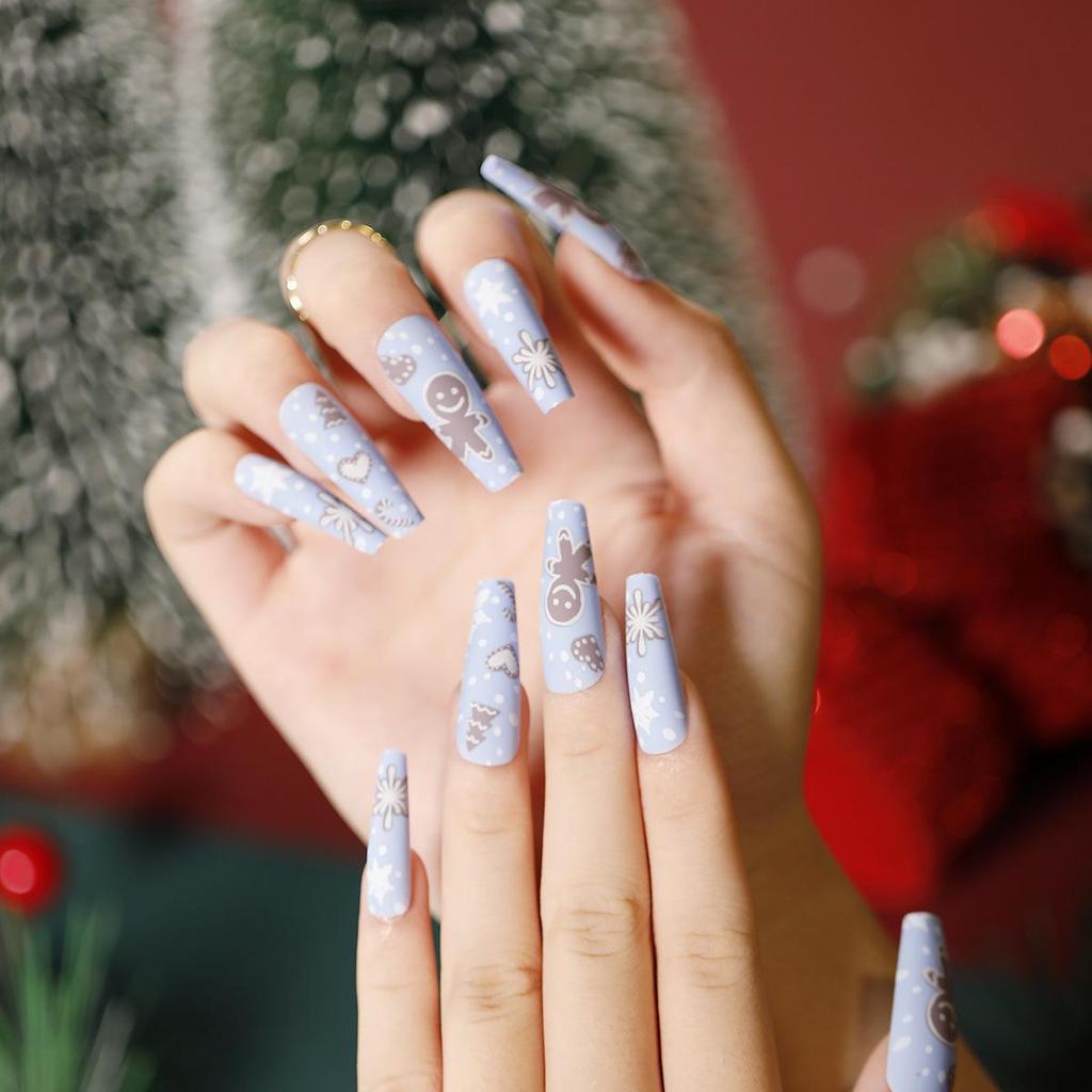 European & American Christmas Press-On False Nails Set