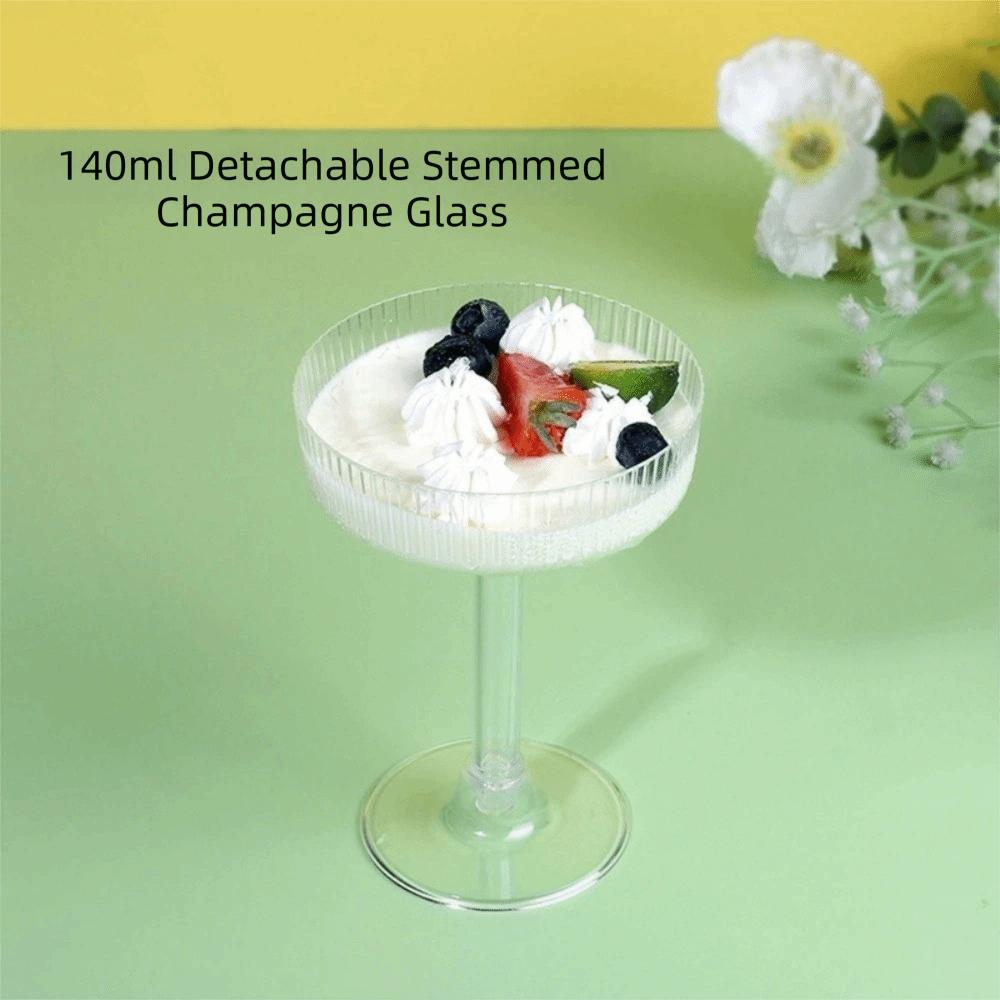 Plastic Martini Glasses Disposable Detachable Ribbed Martini Glasses Transparent Champagne Tower Champagne Glass