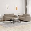 Vidaxl 2-Cz. Relaxation Set With Cushions, Taupe, Microfiber