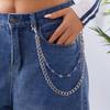 Exquisite Imitation Pearl Flower Bowknot Pendant Keychain Belt Chain Men Women Punk Trousers Jeans Chain Party Hip Hop Jewelry