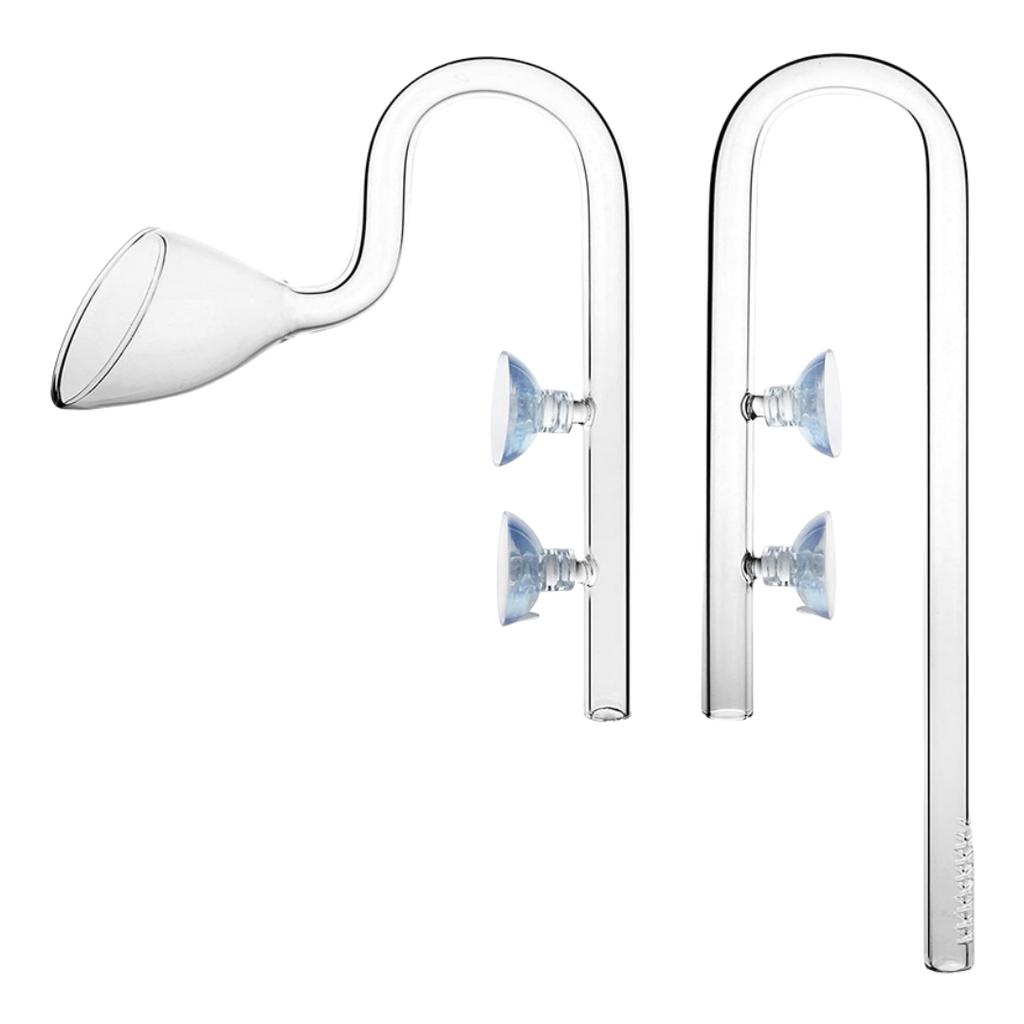 High Borosilicate Glass Lily Pipe Inflow Outflow - Fish Tank Water Surface Skimmer Filtration For Crystal Clear Planted Aquariums