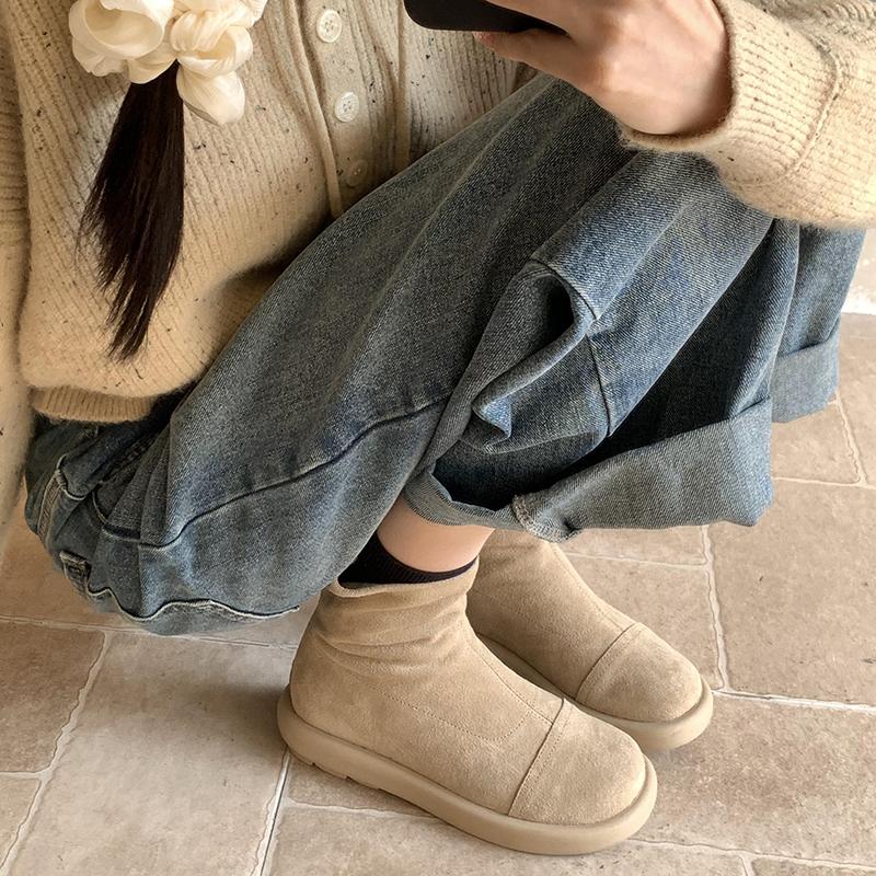 Fashion Designer Vintage Women Ankle Boots Fashion Soft Sole Short Booties Ladies Casaul Round Toe Shoes