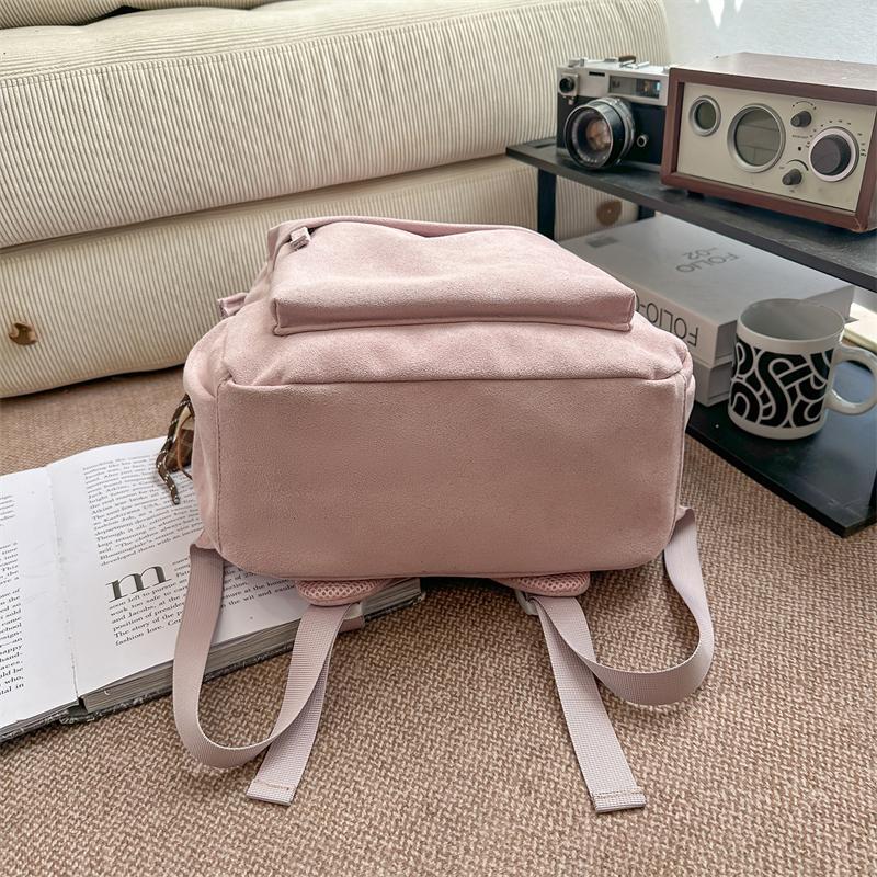 Große Kapazität Schultasche Damen Unifarbener Rucksack Reise Leichter Rucksack
