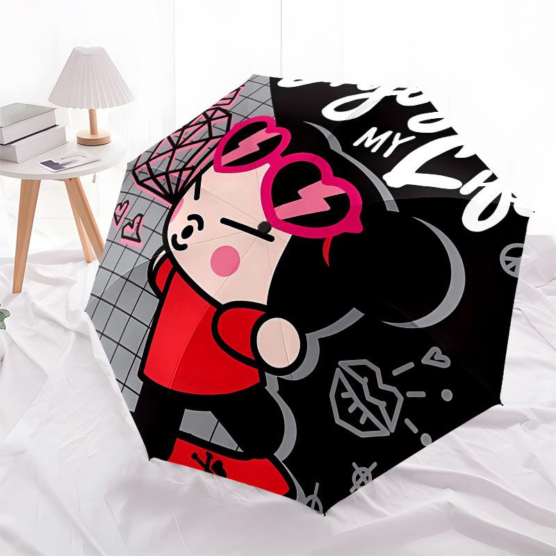 Enjoy Life, Cute Cartoon- Automatic Opening and Closing, 8-rib Structure Portable Umbrella, Suitable for Men and Women in All Seasons - Perf
