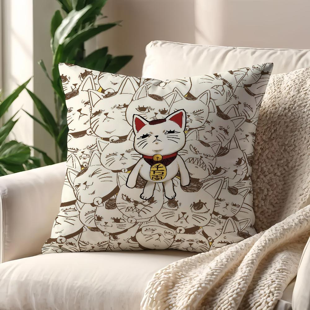 Manga Anime T-Turbo Granny Cat Cushion Cover For Pillow Printing Sofa Decoration Home Car Room Coffee Office Nordic Simplicity